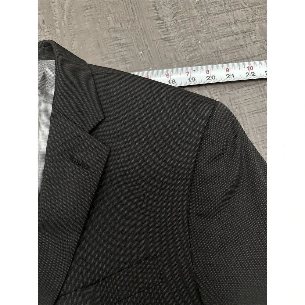 Marc Ecko Black Polyester Rayon Blend Suit Jacket Blazer Y2K size 44R‎